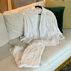 Indah 2 piece pants and button up.